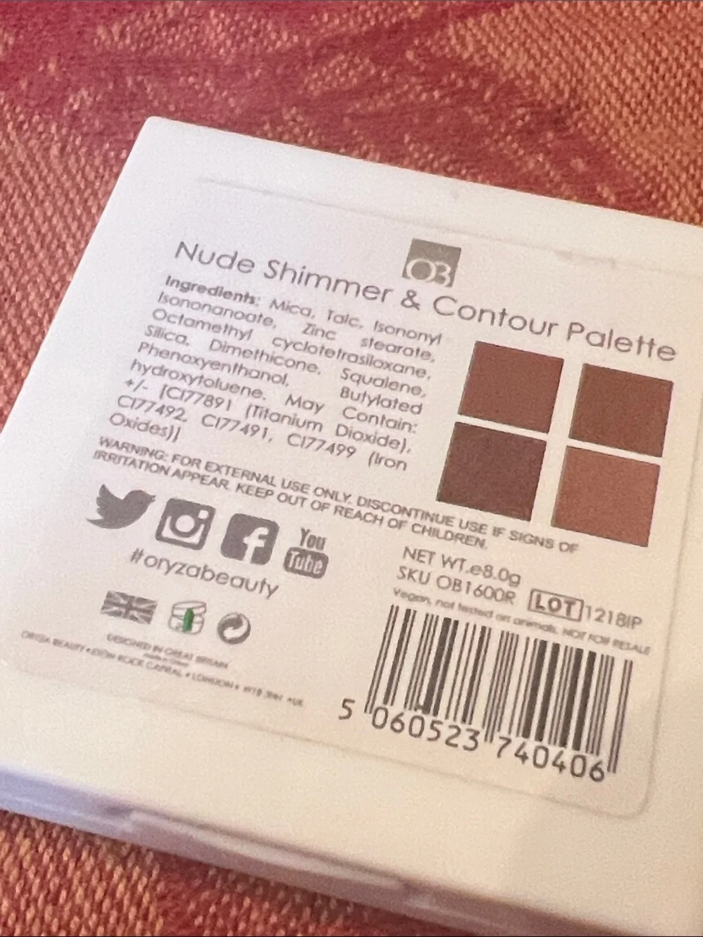 Oryza Beauty Nude Shimmer & Contour Eyeshadow